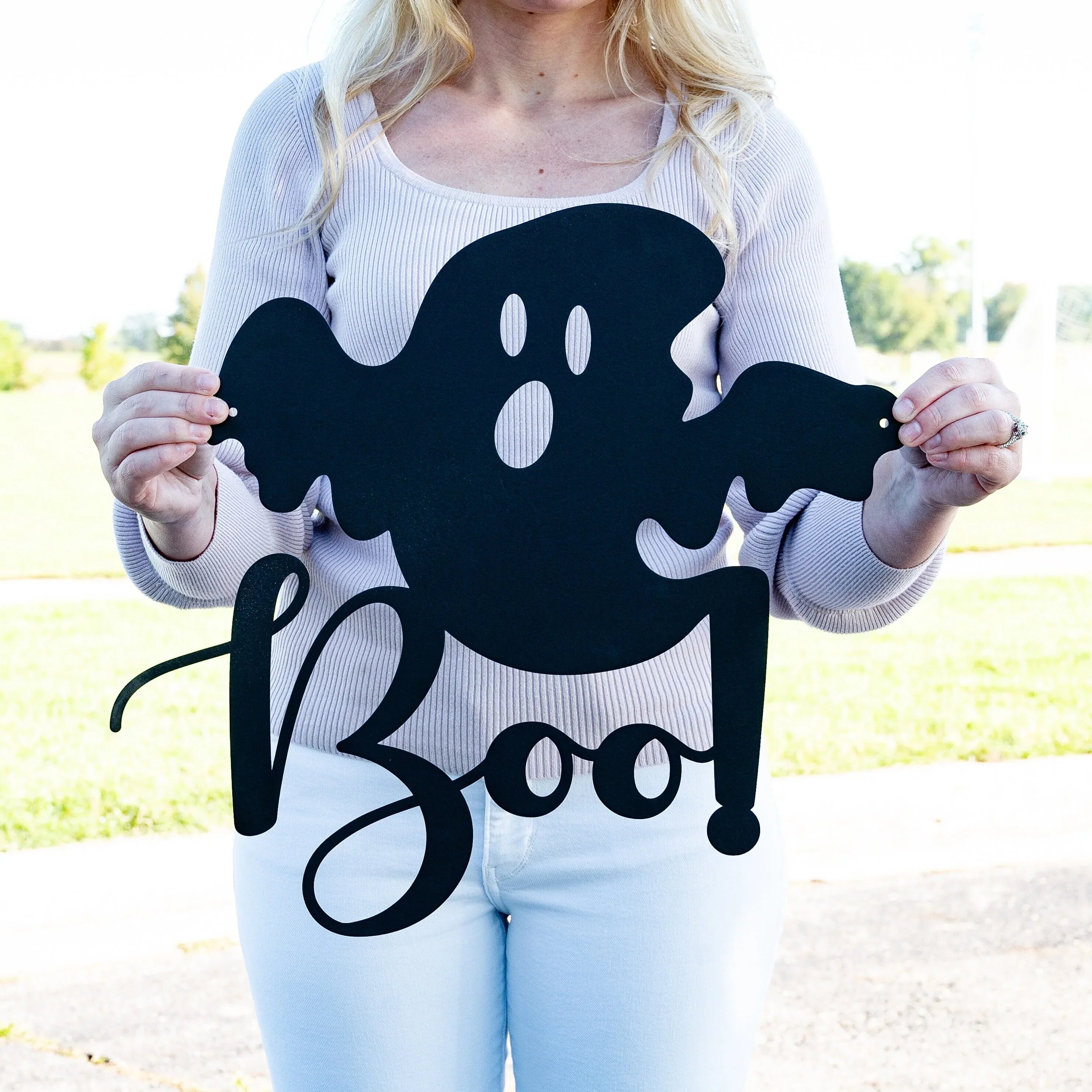 Halloween "Boo" Ghost Sign - Old West Iron