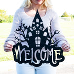 Haunted House Welcome Sign Signage Halloween