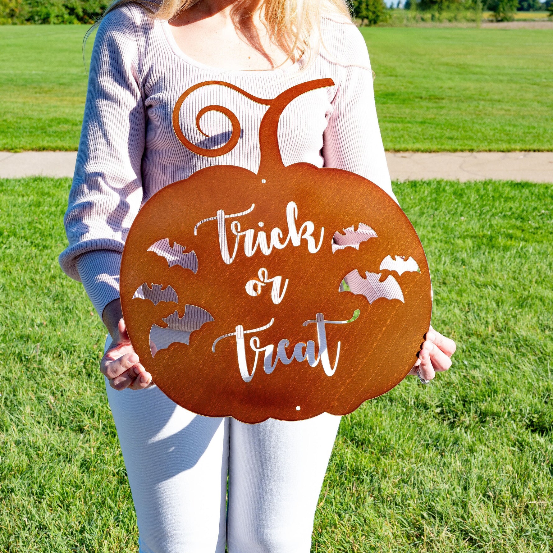 Trick or Treat Pumpkin Sign Seasonal & Holiday Decorations Halloween