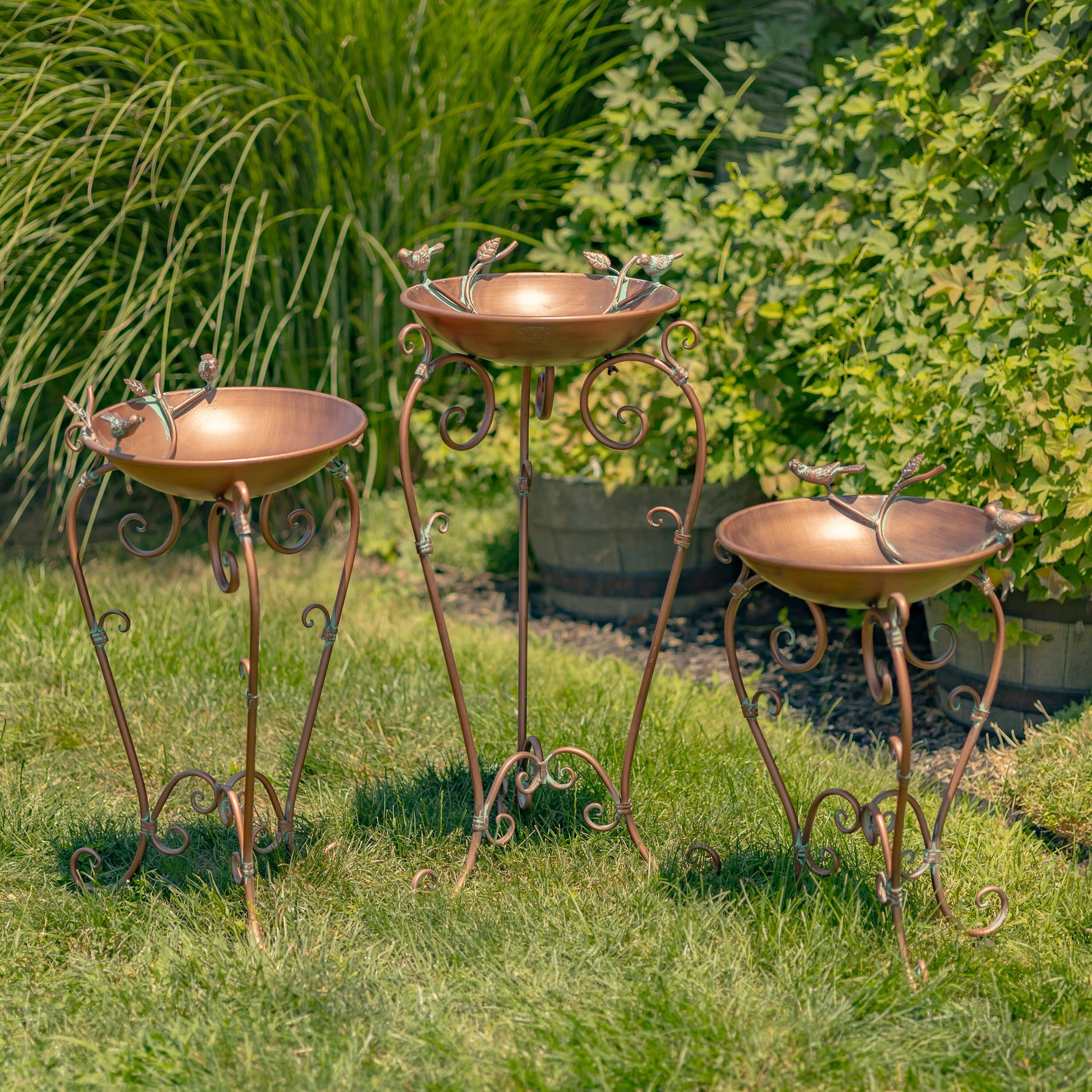 Antique Copper Birdbath