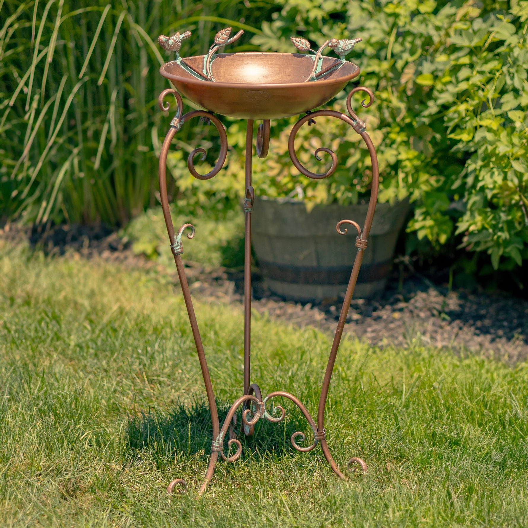 Antique Copper Birdbath