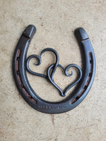 Horseshoe Hearts Metal Art Decor