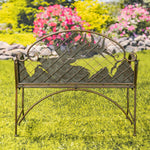 "Selkirk" Round Top Iron Garden Bench with Caribou Backrest Benches Furniture