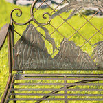 "Selkirk" Round Top Iron Garden Bench with Caribou Backrest Benches Furniture