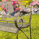 "Strasburg" Iron Garden Bench with Cow and Windmill Silhouette Benches Garden