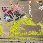 "Strasburg" Iron Garden Bench with Cow and Windmill Silhouette Benches Garden