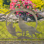 "Gunnison" Iron Garden Bench with Howling Wolf and Moon Silhouette Benches Garden