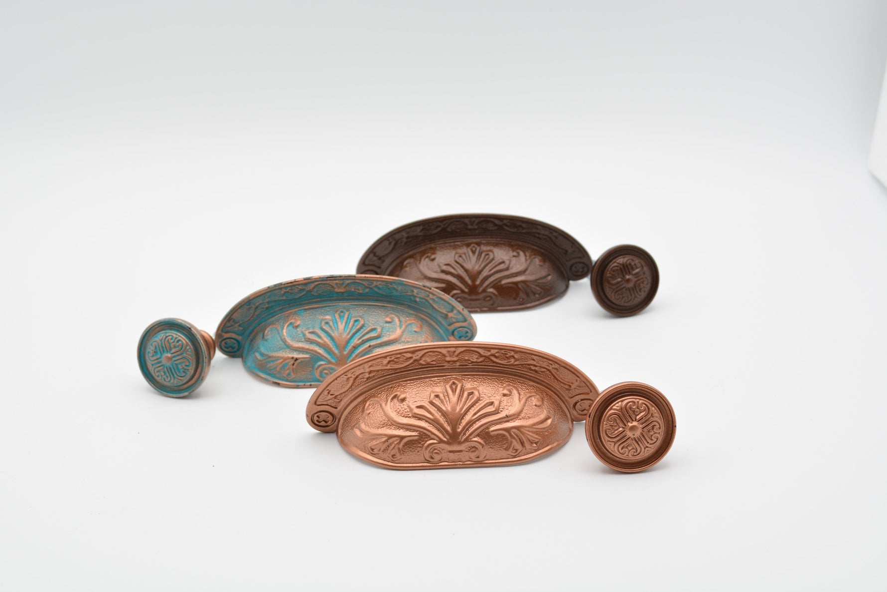 Copper Baroque Cup Pull Cabinet Knobs & Handles Drawer Pull