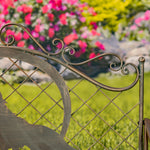 "Gunnison" Iron Garden Bench with Howling Wolf and Moon Silhouette Benches Garden