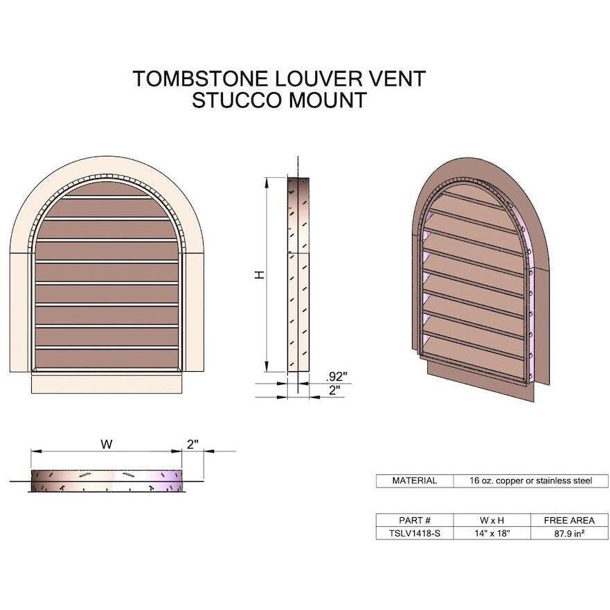 Copper Louvered Gable Wall Vent Vents Home Accessary