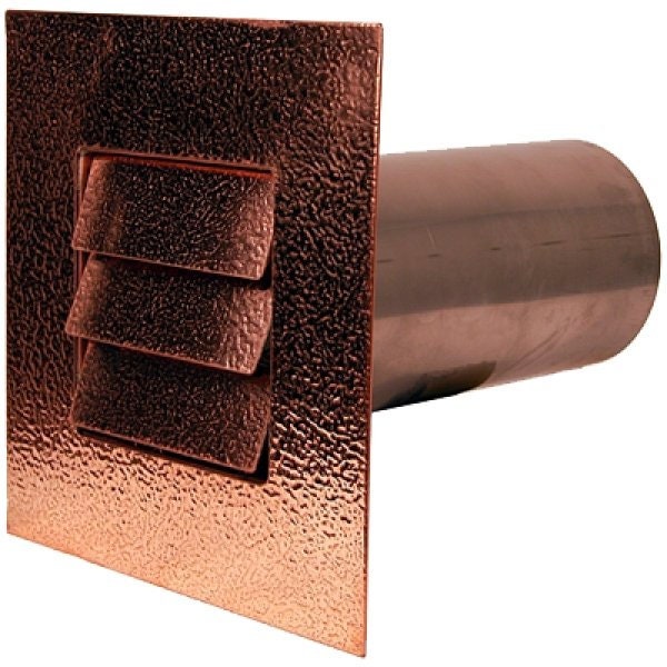 Hammered Copper Low Profile Louvered Dryer Vent - Exhaust Vent (4