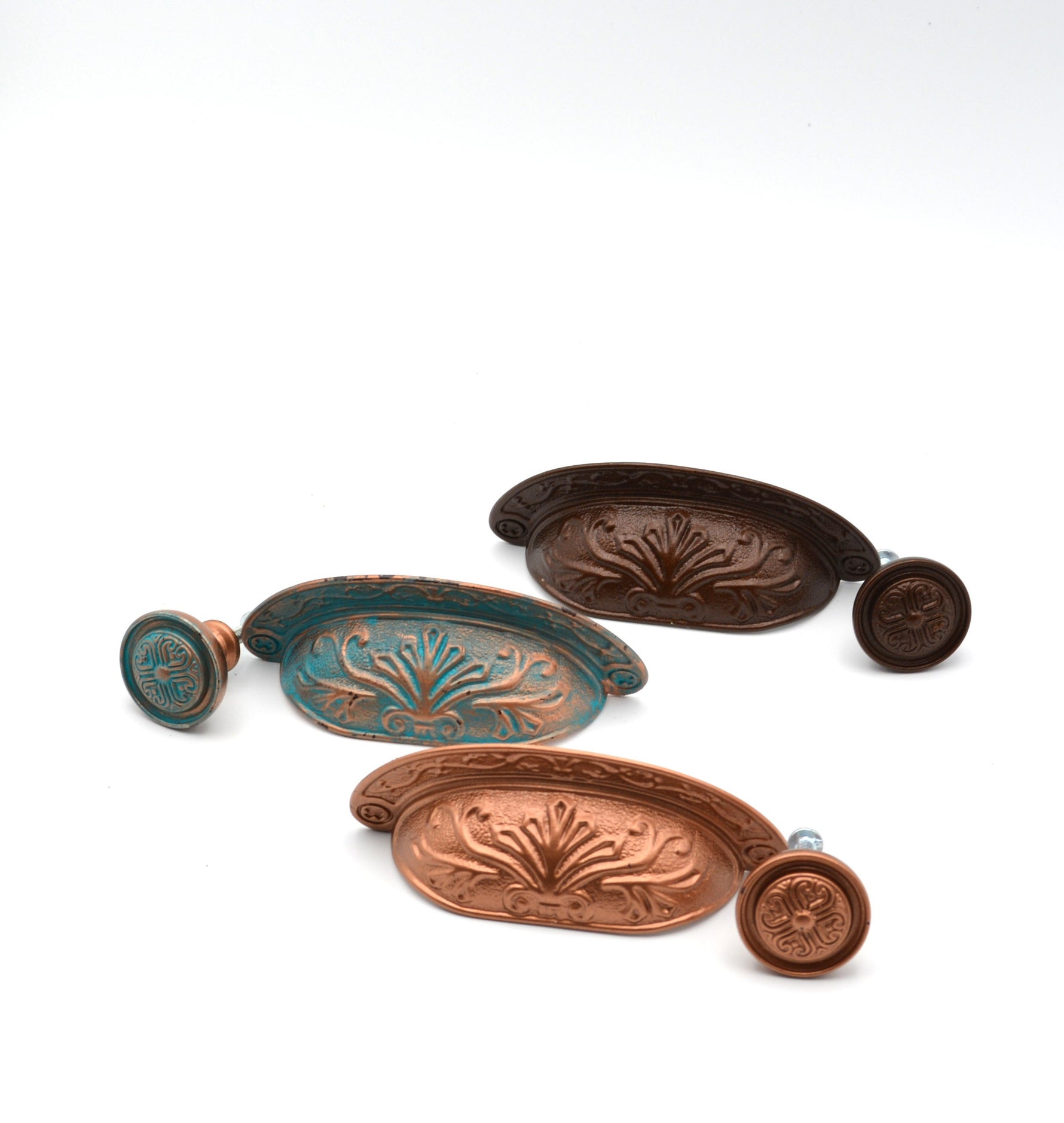 Copper Baroque Cup Pull Cabinet Knobs & Handles Drawer Pull