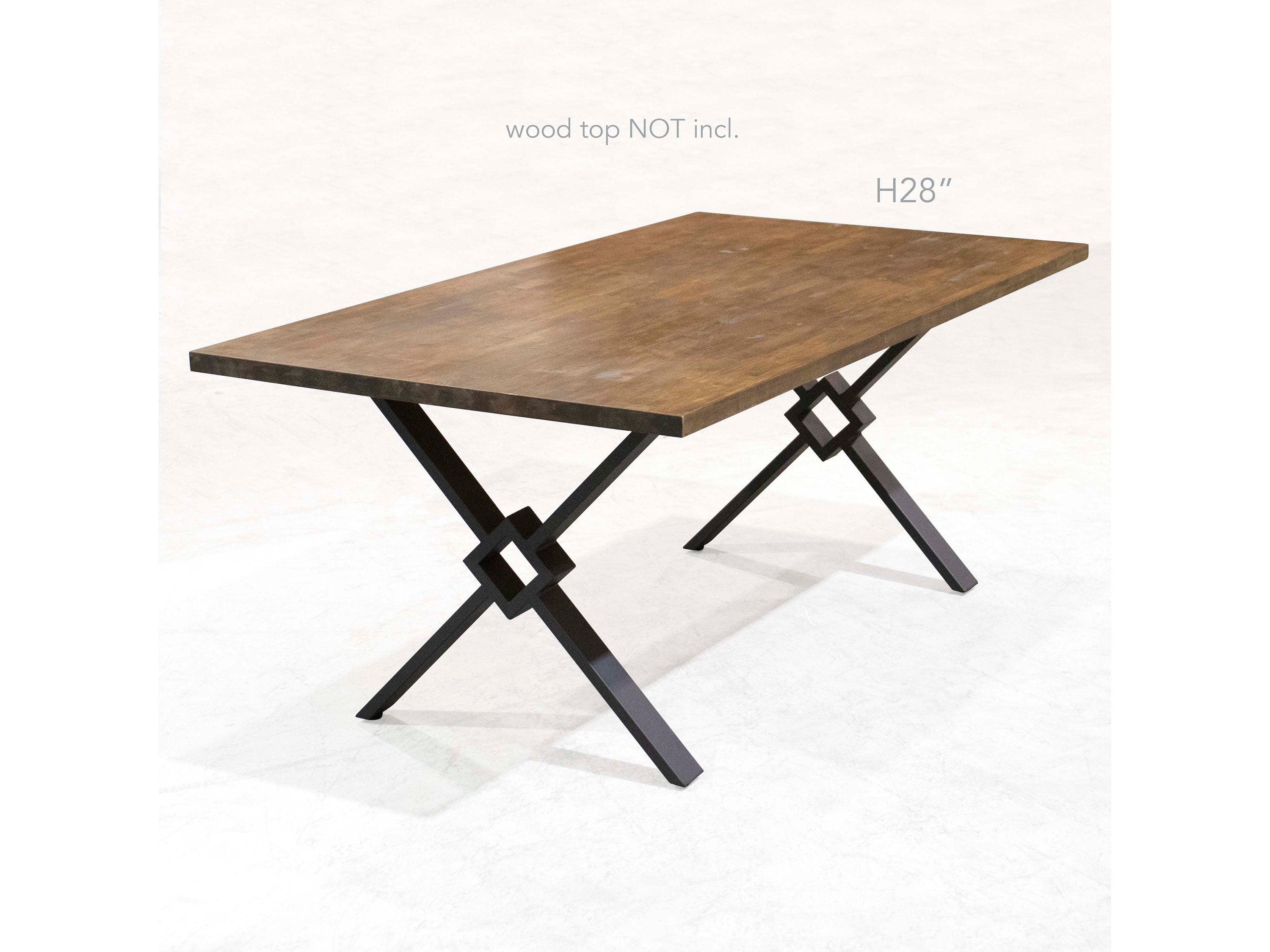 H 28 inch, Modern X-Shaped Dining Table Leg, 1 Pair Table Legs