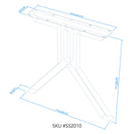 H 28 inch, Wishbone Shaped Dining Table Legs, 1 Pair Table Legs