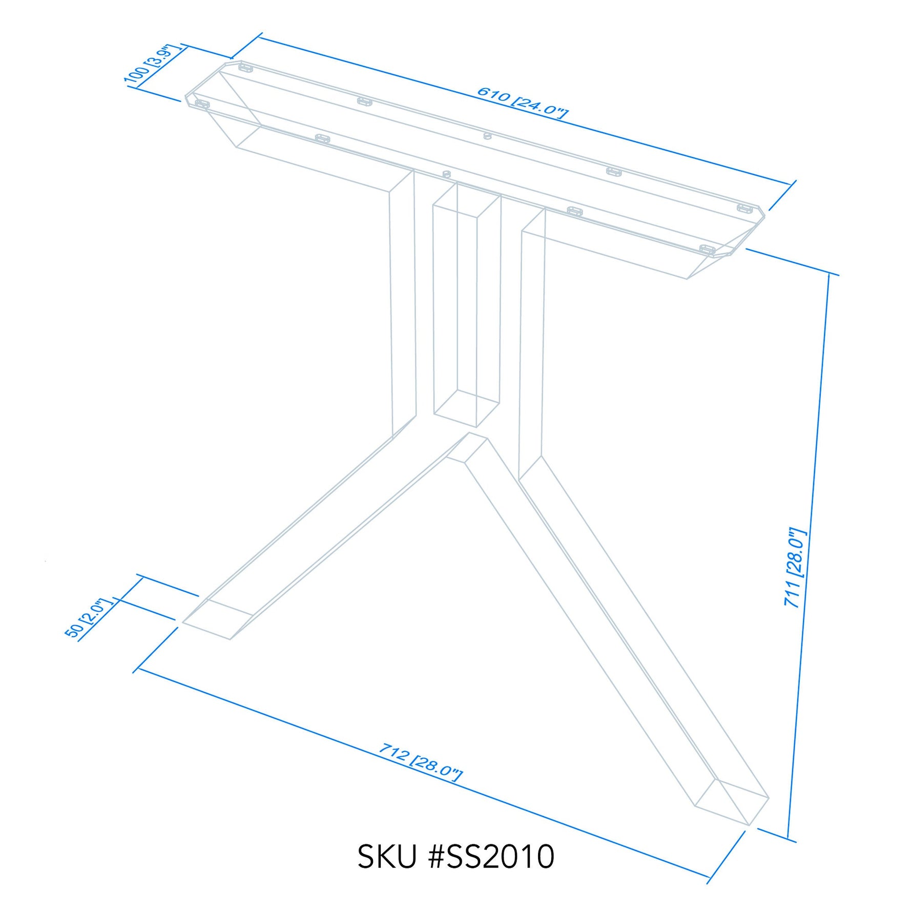 H 28 inch, Wishbone Shaped Dining Table Legs, 1 Pair Table Legs