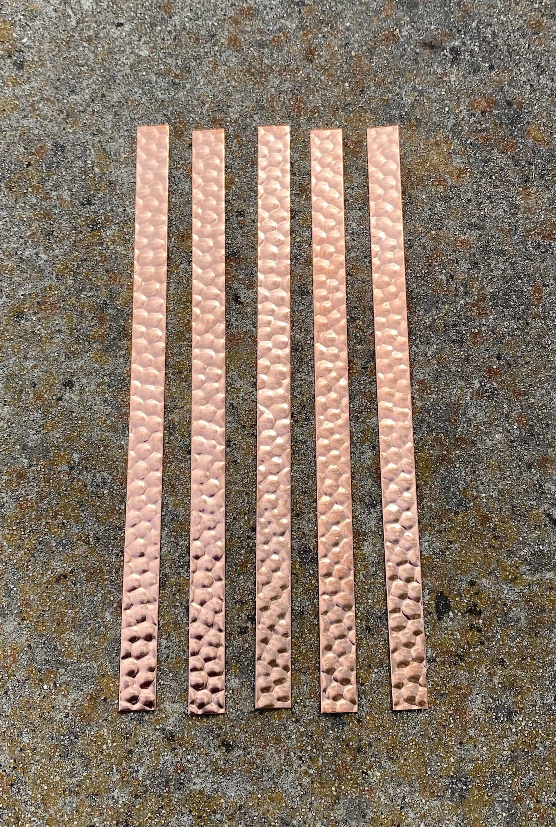 Hammered Copper Strips, 9"x.5" (5 Pack) Building Materials Copper Sheets