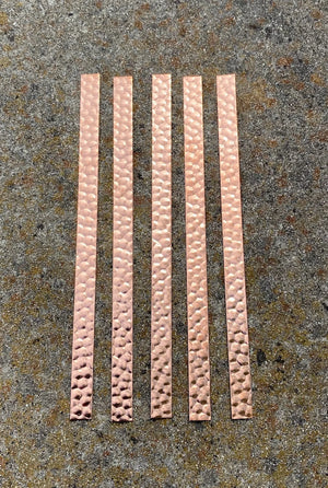Hammered Copper Strips, 9"x.5" (5 Pack) - Old West Iron