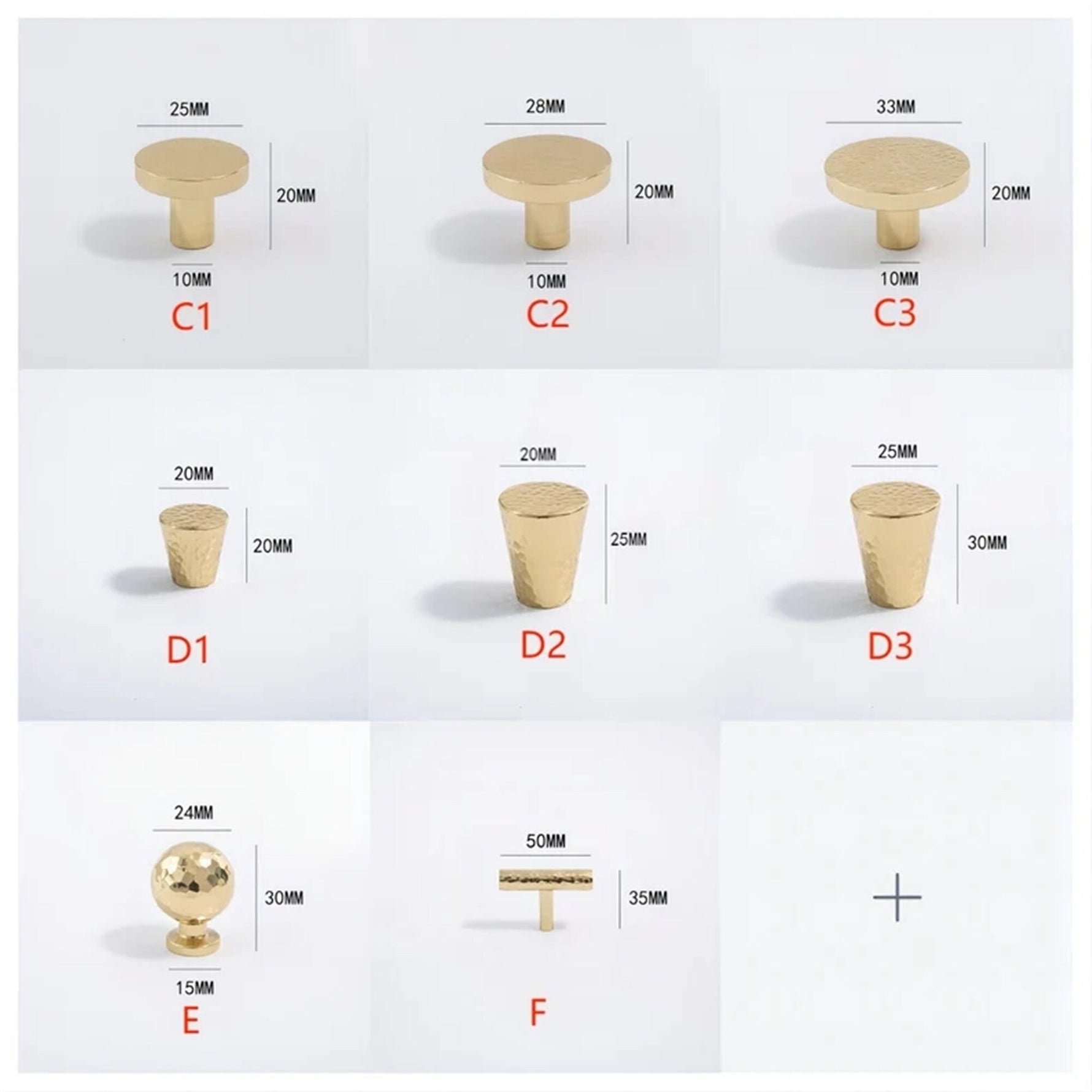 Hammered Brass Drawer Pulls