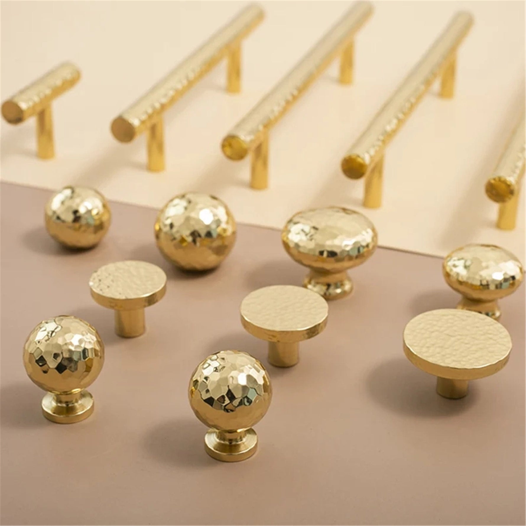 Hammered Brass Drawer Pulls