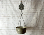 49"t Old Pail Pulley Planter - Outdoor Patio Decor - Metal Flower Bucket or Ivy Basket Container - Rustic Home Farmhouse