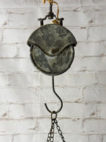 49"t Old Pail Pulley Planter - Outdoor Patio Decor - Metal Flower Bucket or Ivy Basket Container - Rustic Home Farmhouse