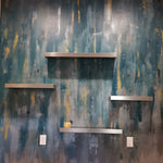 Custom Modern Stainless Steel Floating Shelf,kitchen metal shelves( Laminated with 0'8 mm solid hairline stainless) Shelves Shelf