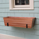 36"L Copper Plated Wall-Mount Window Box Planter with Brackets