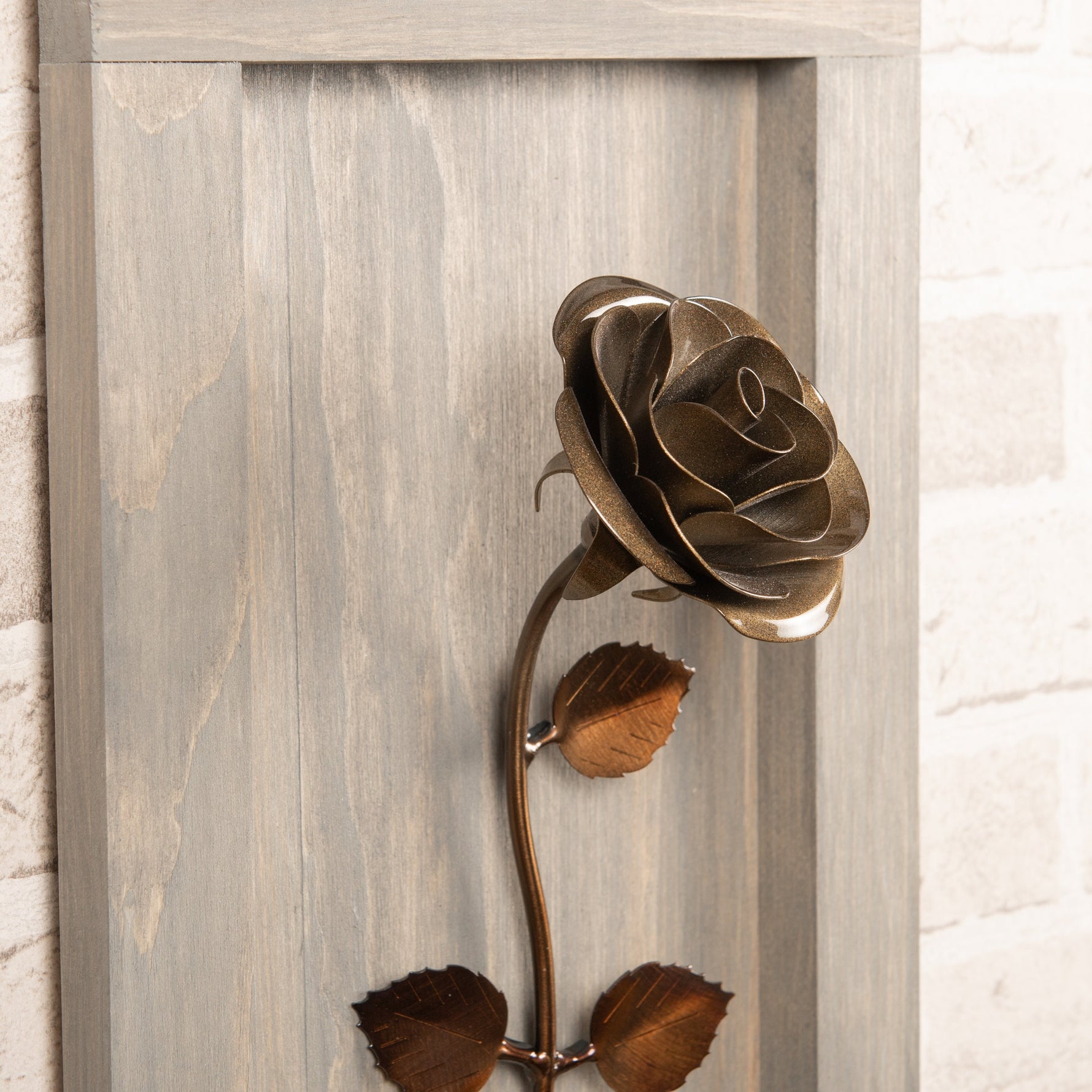 Framed Bronze Rose Decor Gift