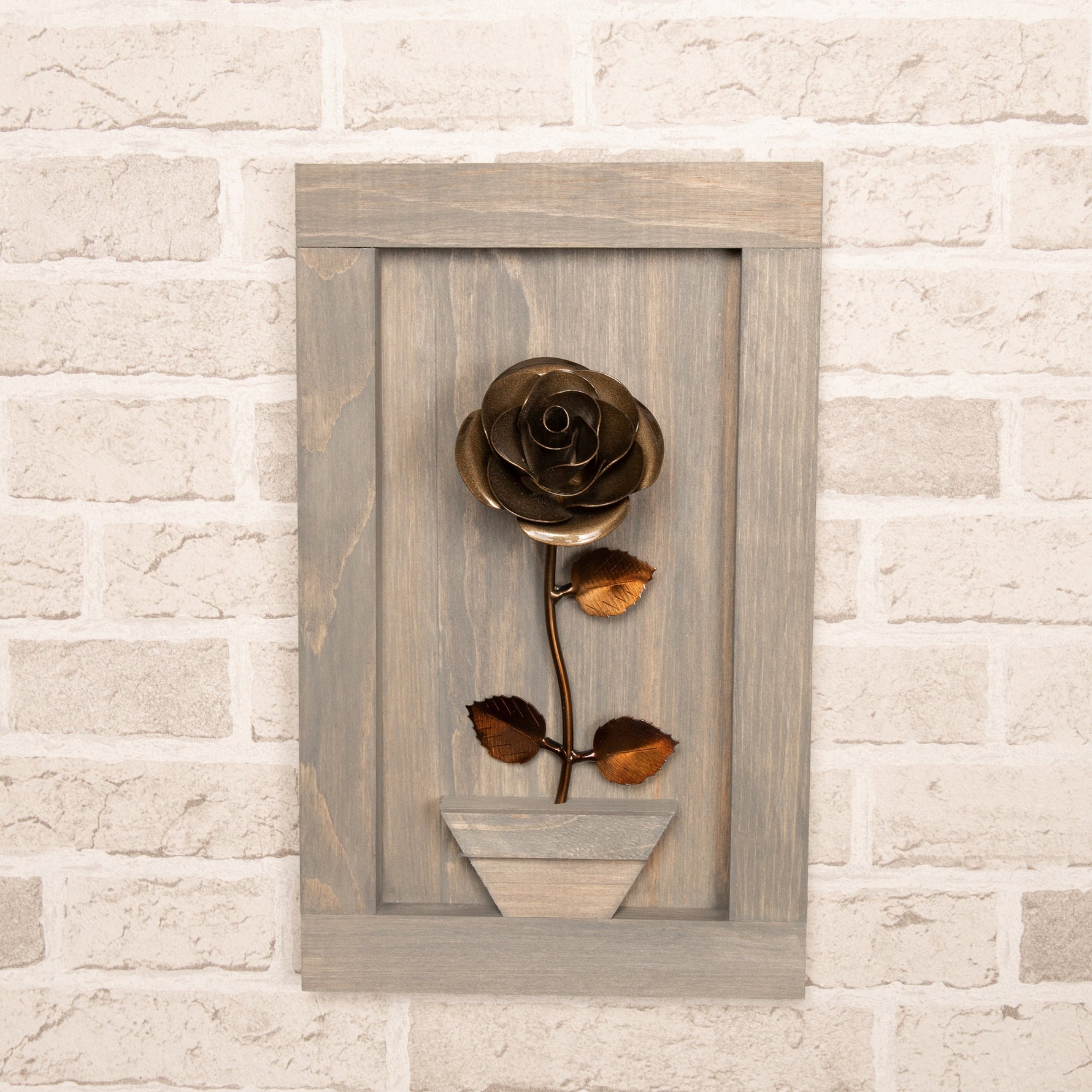 Framed Bronze Rose Decor Gift