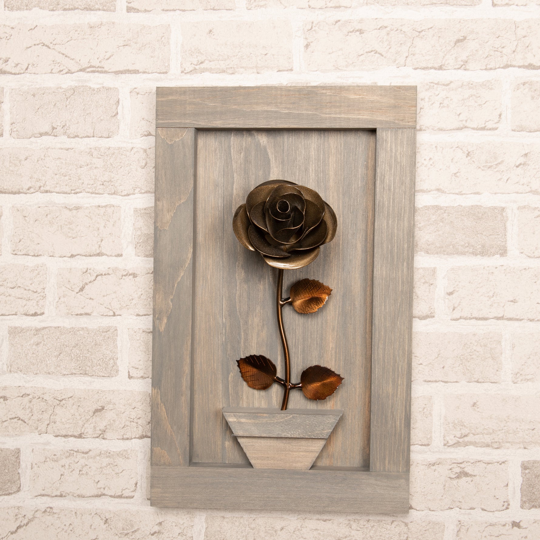 Framed Bronze Rose Decor Gift