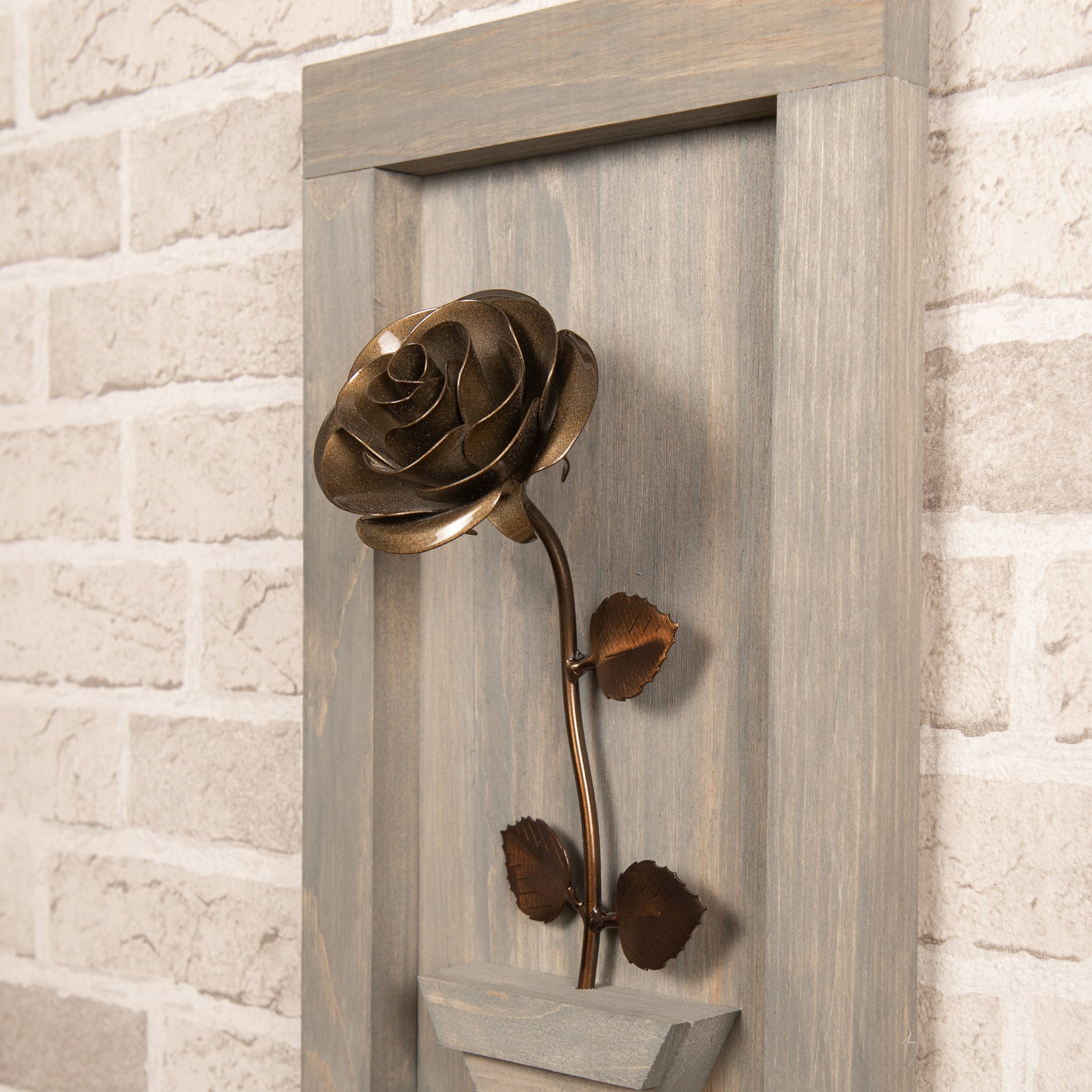 Framed Bronze Rose Decor Gift