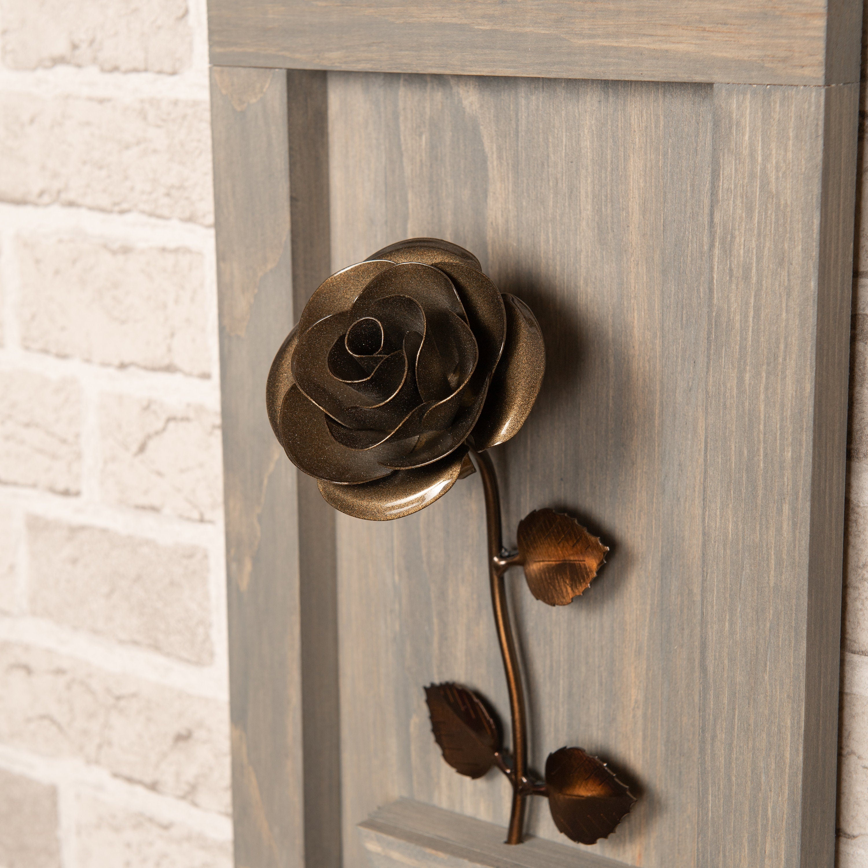 Framed Bronze Rose Decor Gift