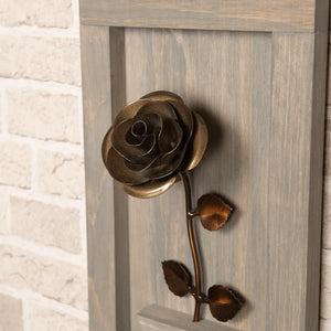 Framed Bronze Rose - Old West Iron