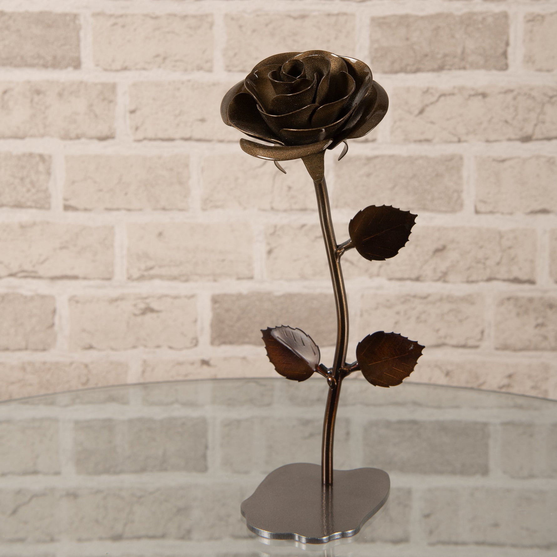 Hand-Forged Bronze Rose Decor Gift