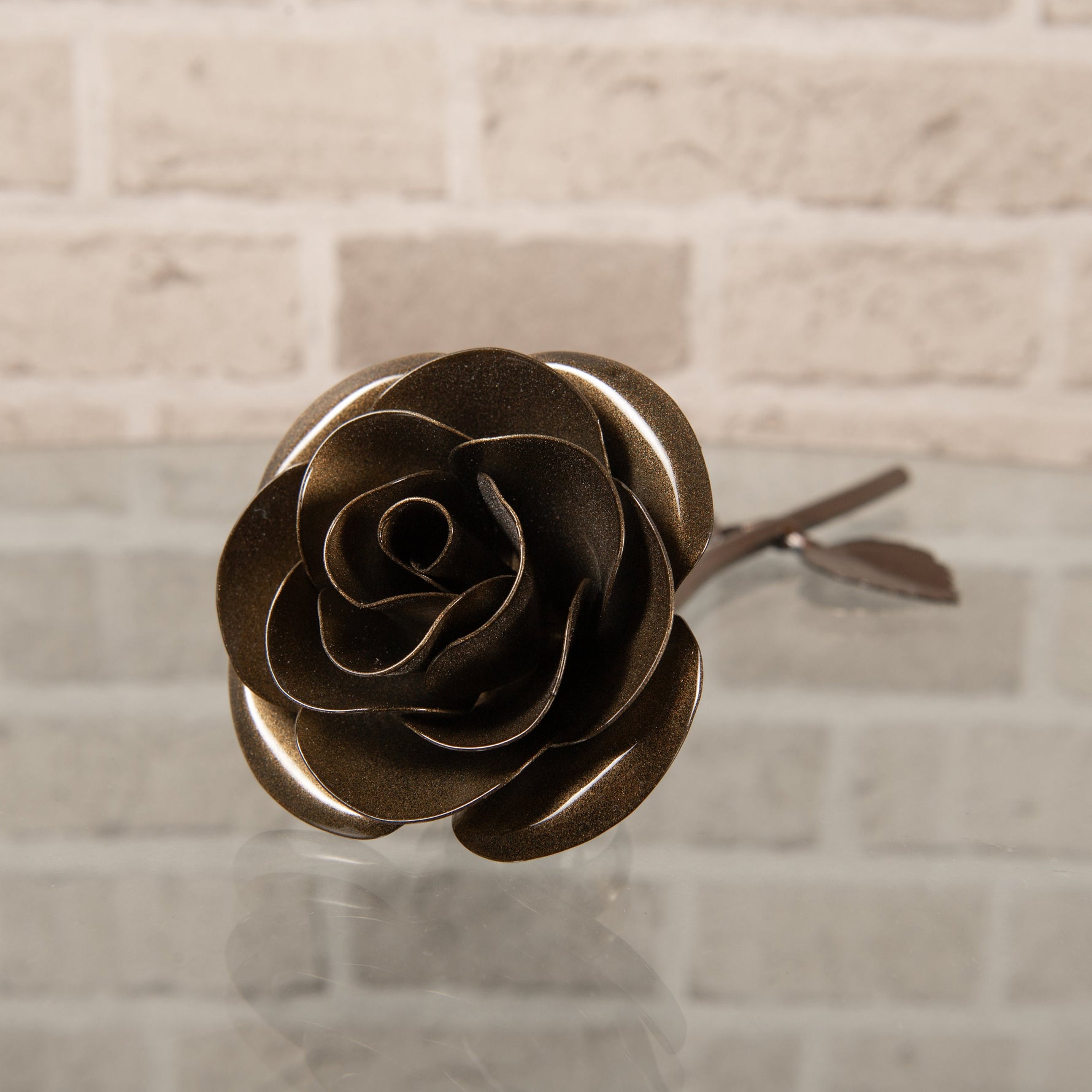 Hand-Forged Bronze Rose Decor Gift