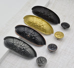 Old World Rose Cup Pull Cabinet Knobs & Handles Drawer Pull