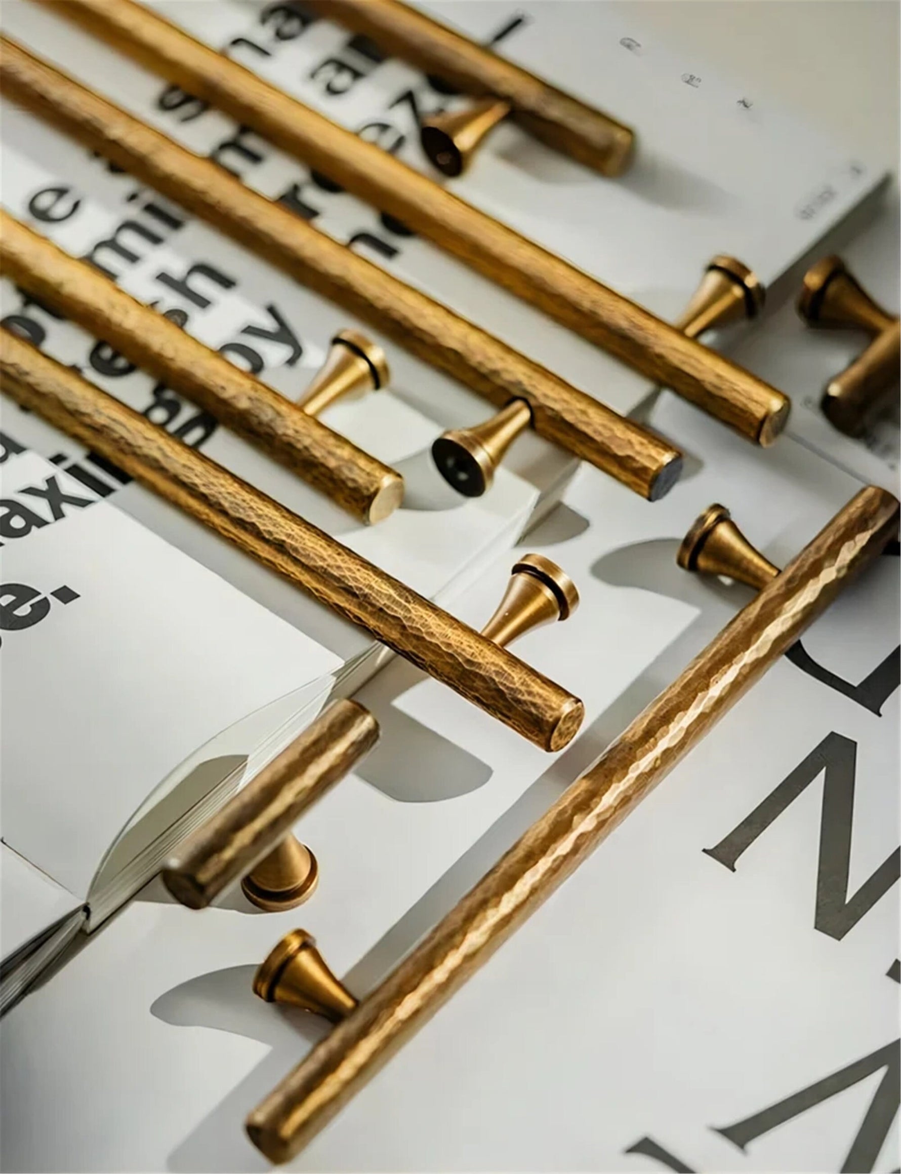 Antique Bronze Hammered Drawer Pulls