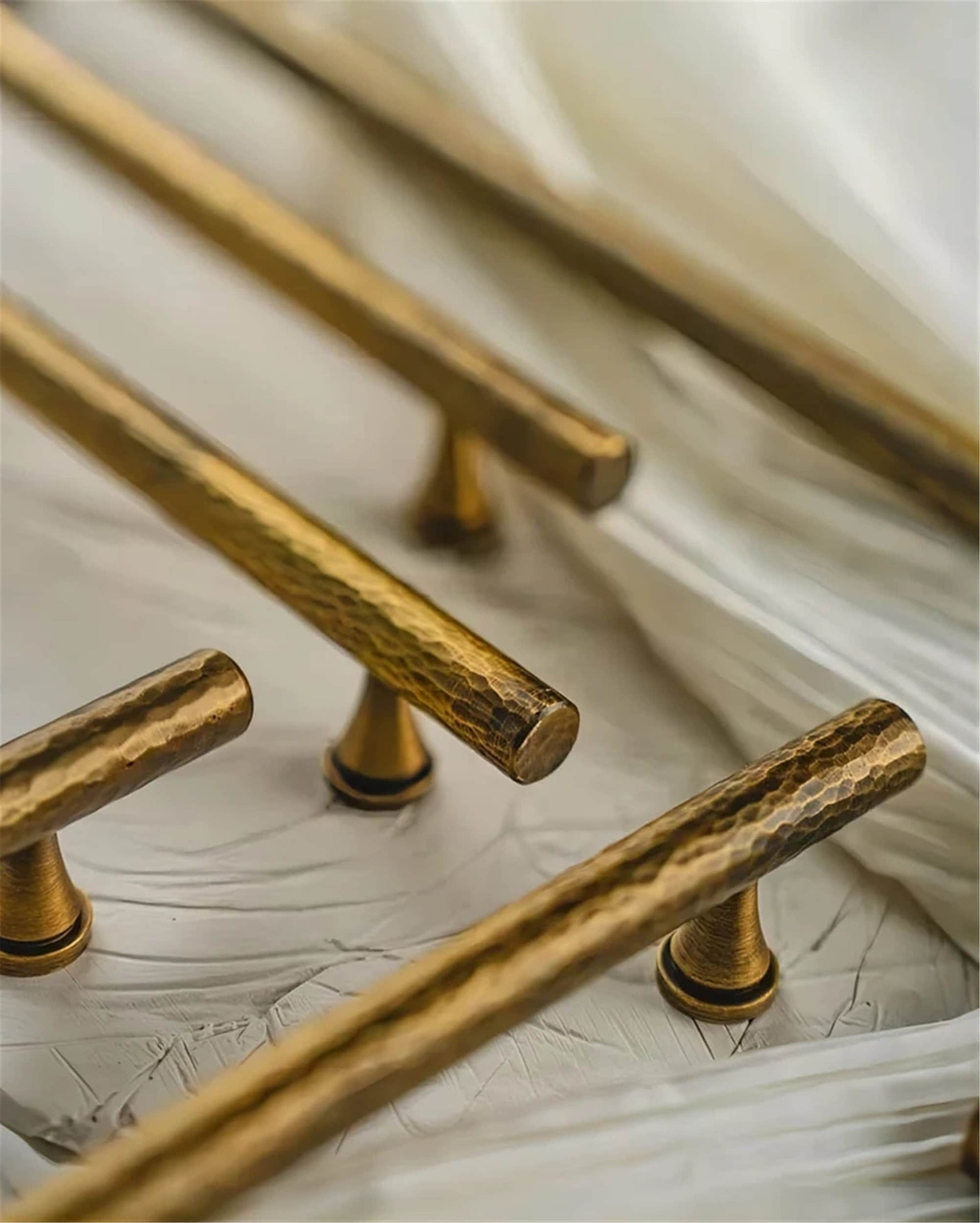 Antique Bronze Hammered Drawer Pulls