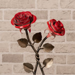 Pair of Twisted Red Roses Decor Gift