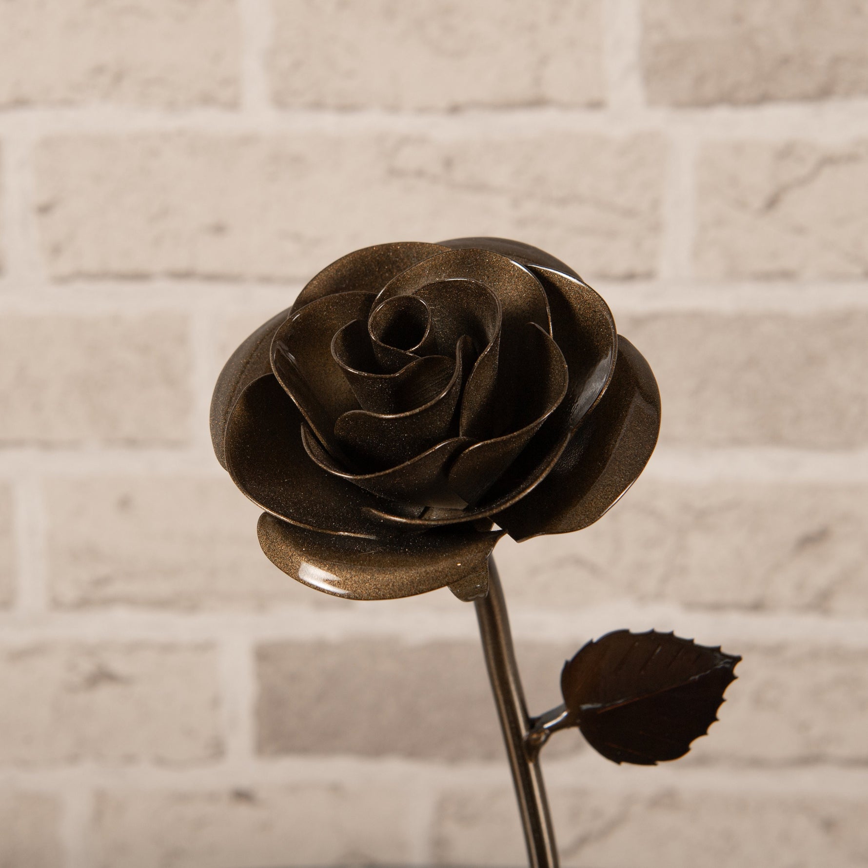 Hand-Forged Bronze Rose Decor Gift