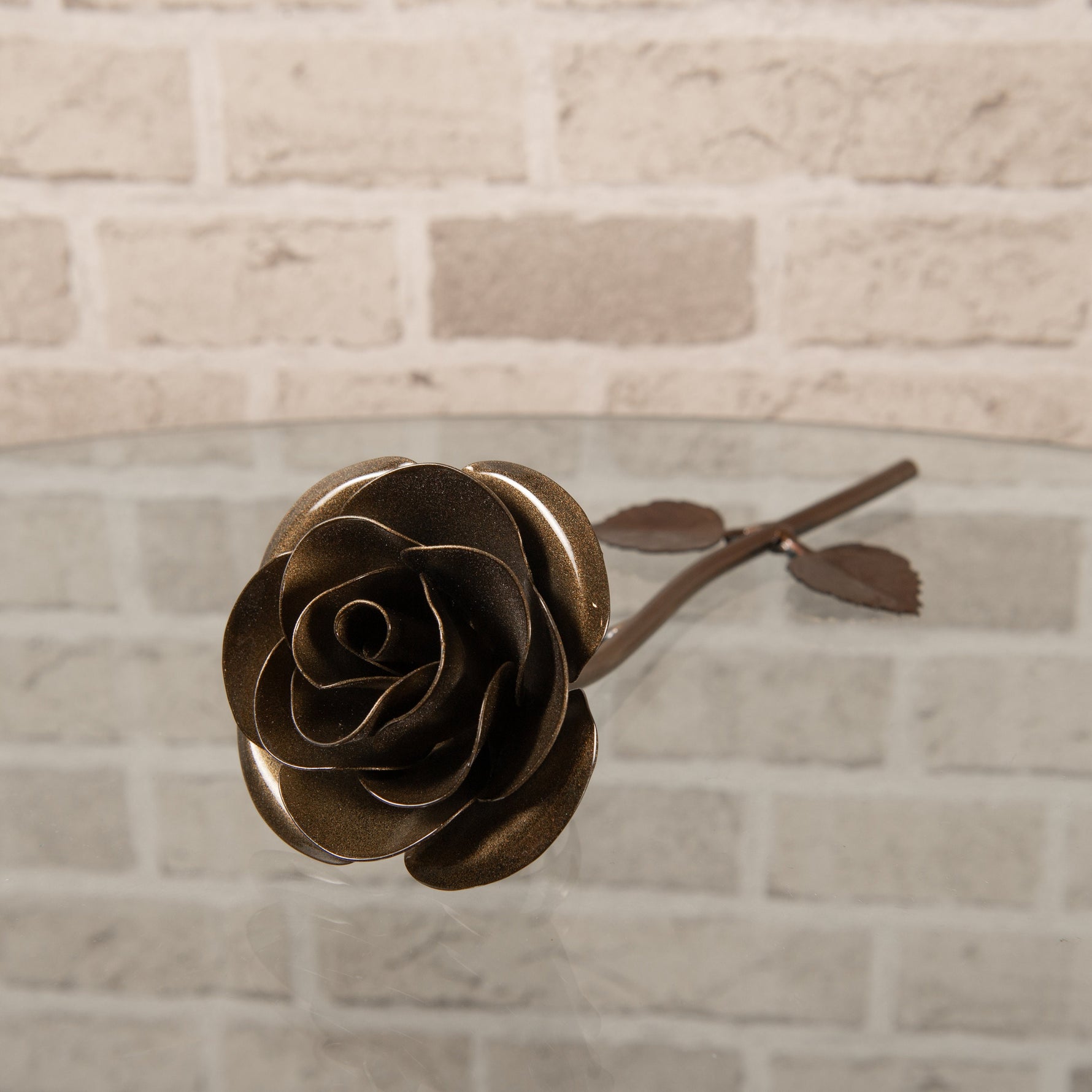 Hand-Forged Bronze Rose Decor Gift