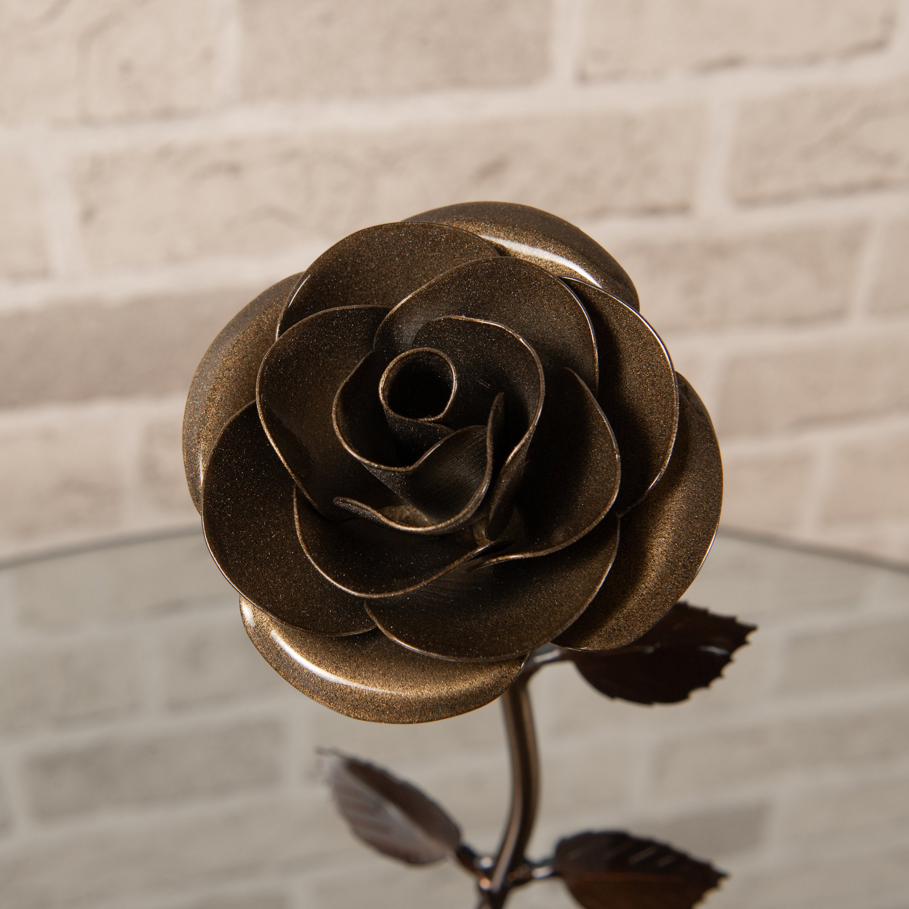 Hand-Forged Bronze Rose Decor Gift