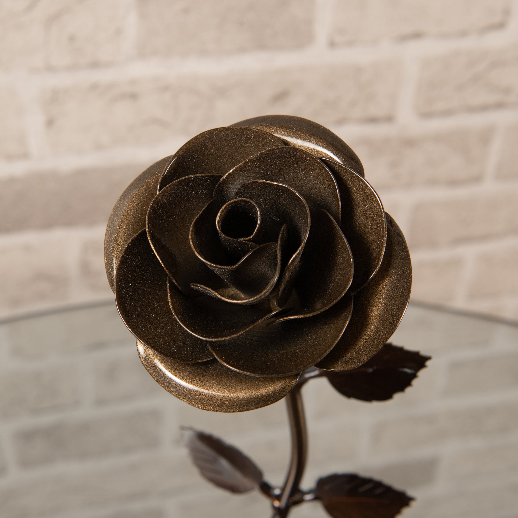 Hand-Forged Bronze Rose Decor Gift