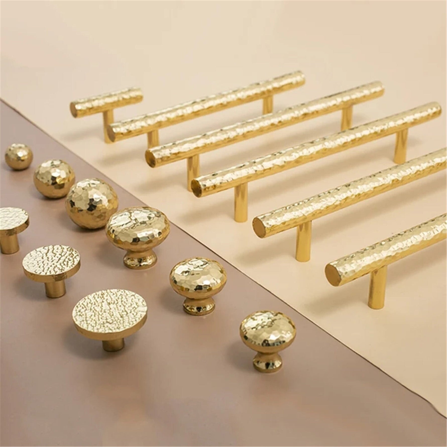 Hammered Brass Drawer Pulls