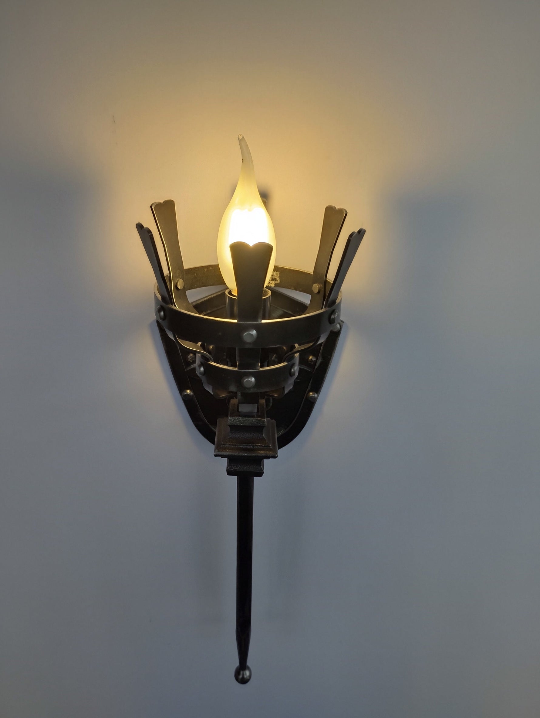 Iron medieval style torch sconce Lighting Lighting