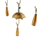 Set of 3 Antique Copper Umbrella Wind Chimes with Bells Wind Chimes Garden