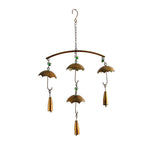 Set of 3 Antique Copper Umbrella Wind Chimes with Bells Wind Chimes Garden
