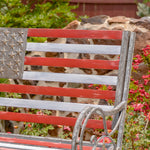 "Proud to be an American" Iron Flag Garden Bench Benches Garden