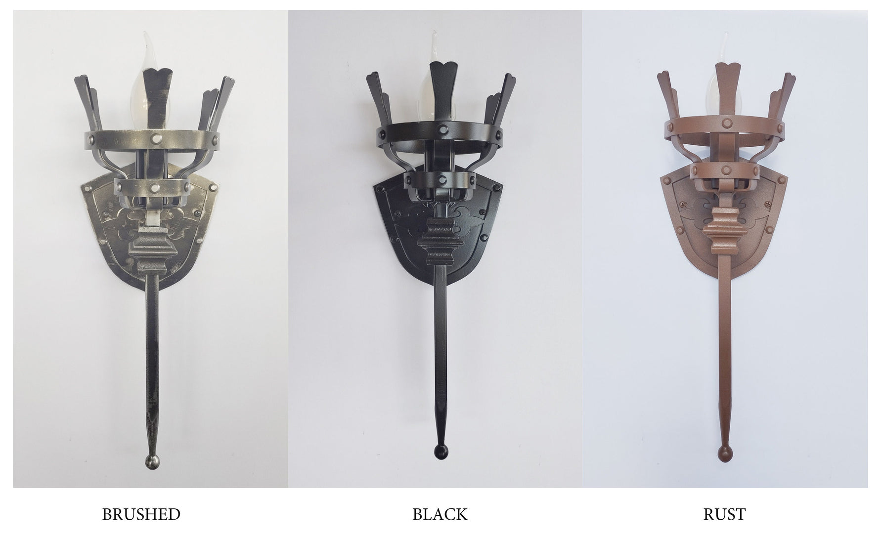 Iron medieval style torch sconce Lighting Lighting