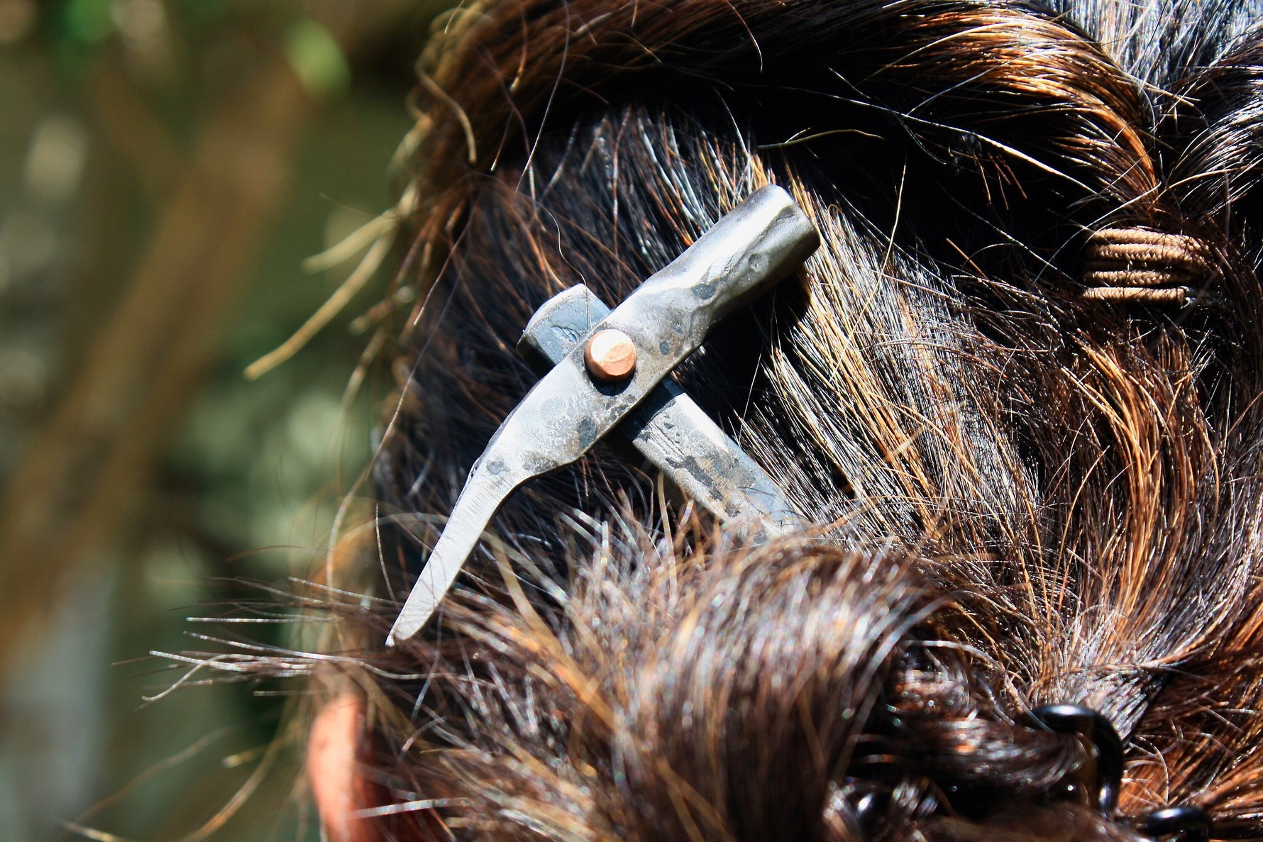 Hand Forged hammer hair pin Hair Pins, Claws & Clips Gift